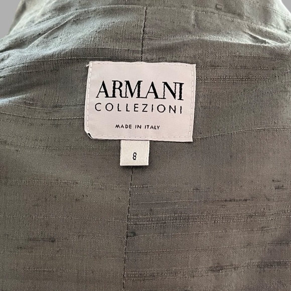 Vintage Armani Collezioni Blazer Jacket 100% Silk Size 8 - Picture 8 of 14